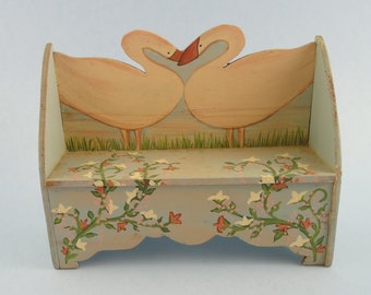 Dollhouse Miniature - Bench With Swans