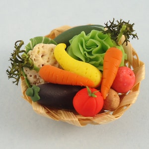 Dollhouse Miniature - Basket of Vegetables