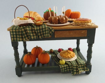 Dollhouse Miniature - Fall Party Table
