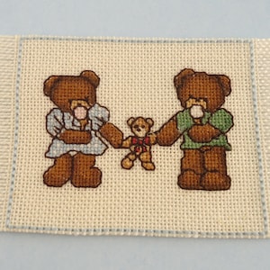 Dollhouse Miniature - Needlework Rug Bear Family
