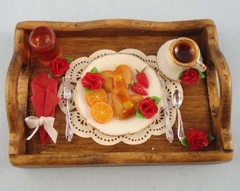 Dollhouse Miniature - Pancakes Breakfast Tray