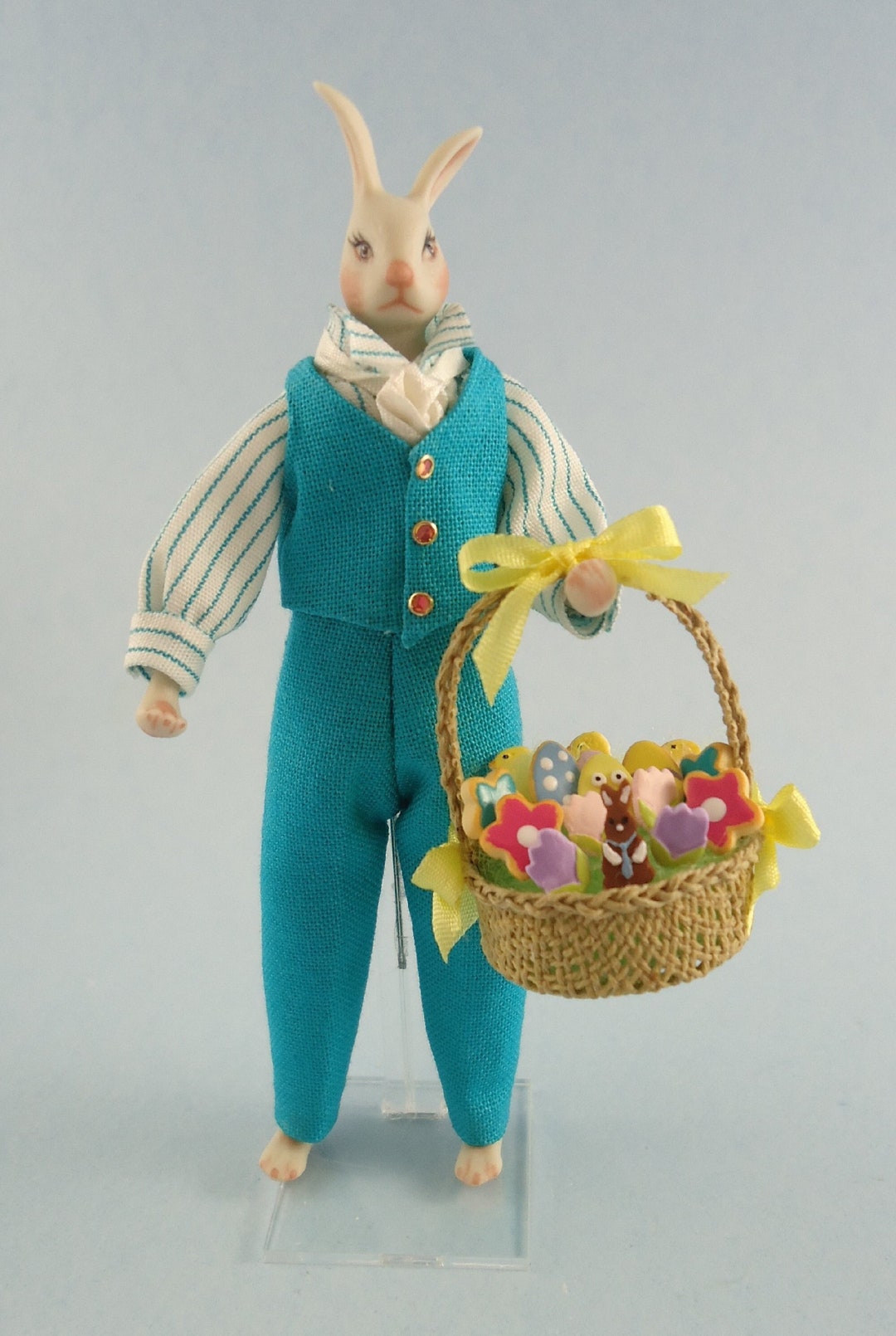 Dollhouse Miniature Porcelain Easter Bunny - Etsy