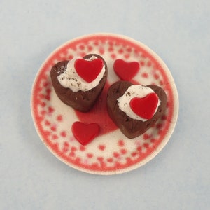 Dollhouse Miniature - Valentine Chocolate Cakes For Two