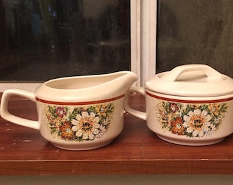 Vintage Lenox Temper-ware creamer and sugar bowl