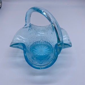 Vintage Westmoreland blue glass basket