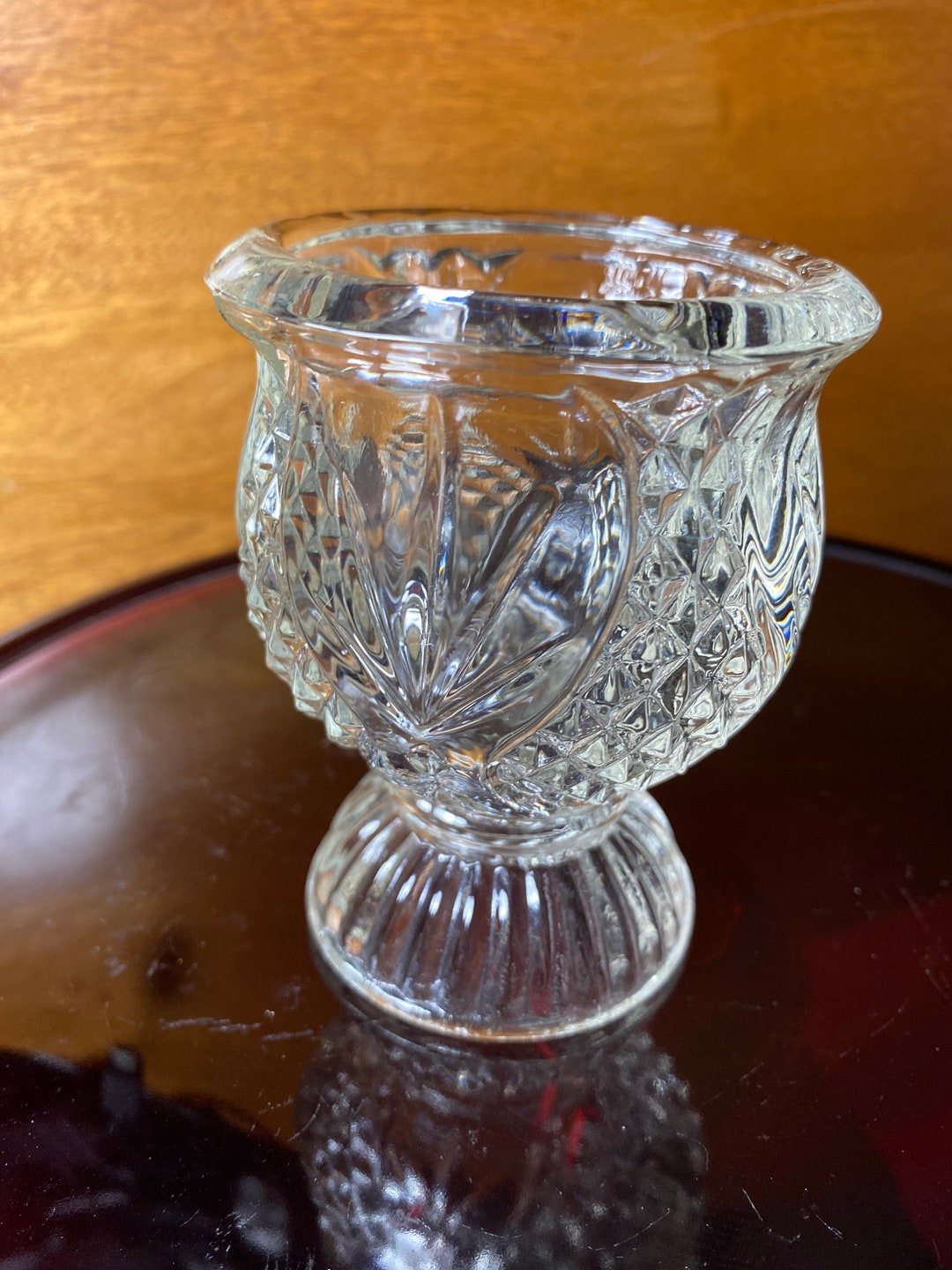 Vintage Avon Glass Candle Holder Etsy