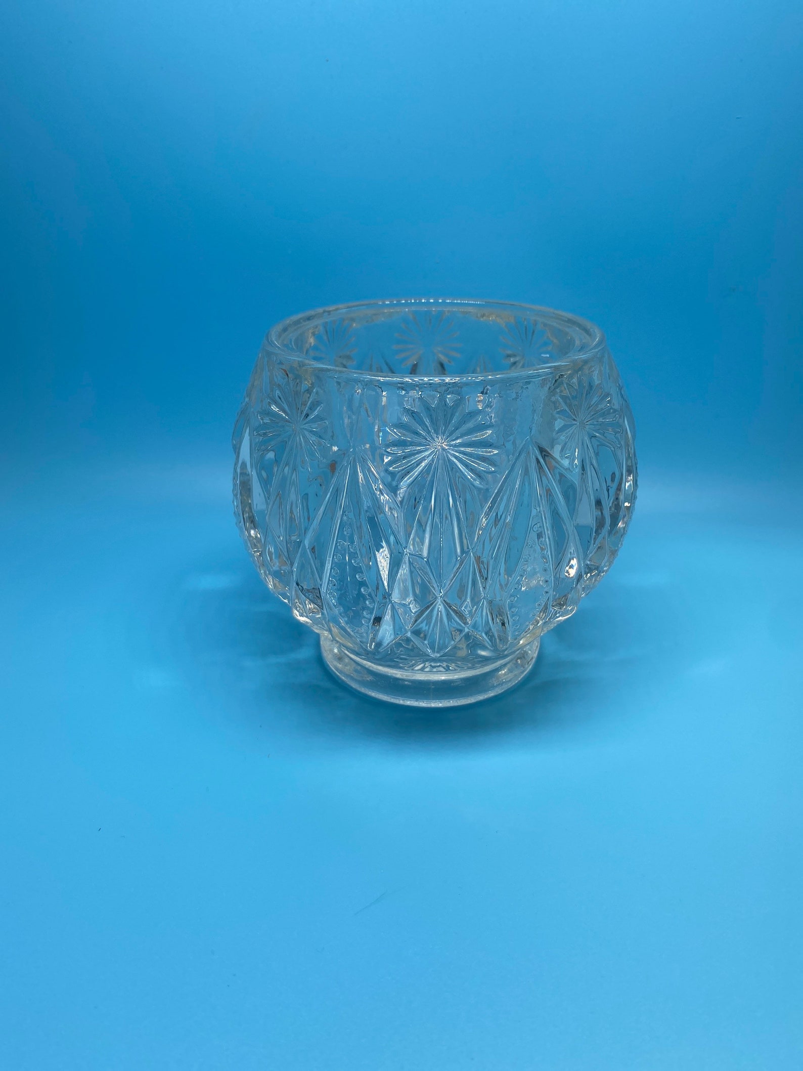 Avon glass bowl candle holder Etsy