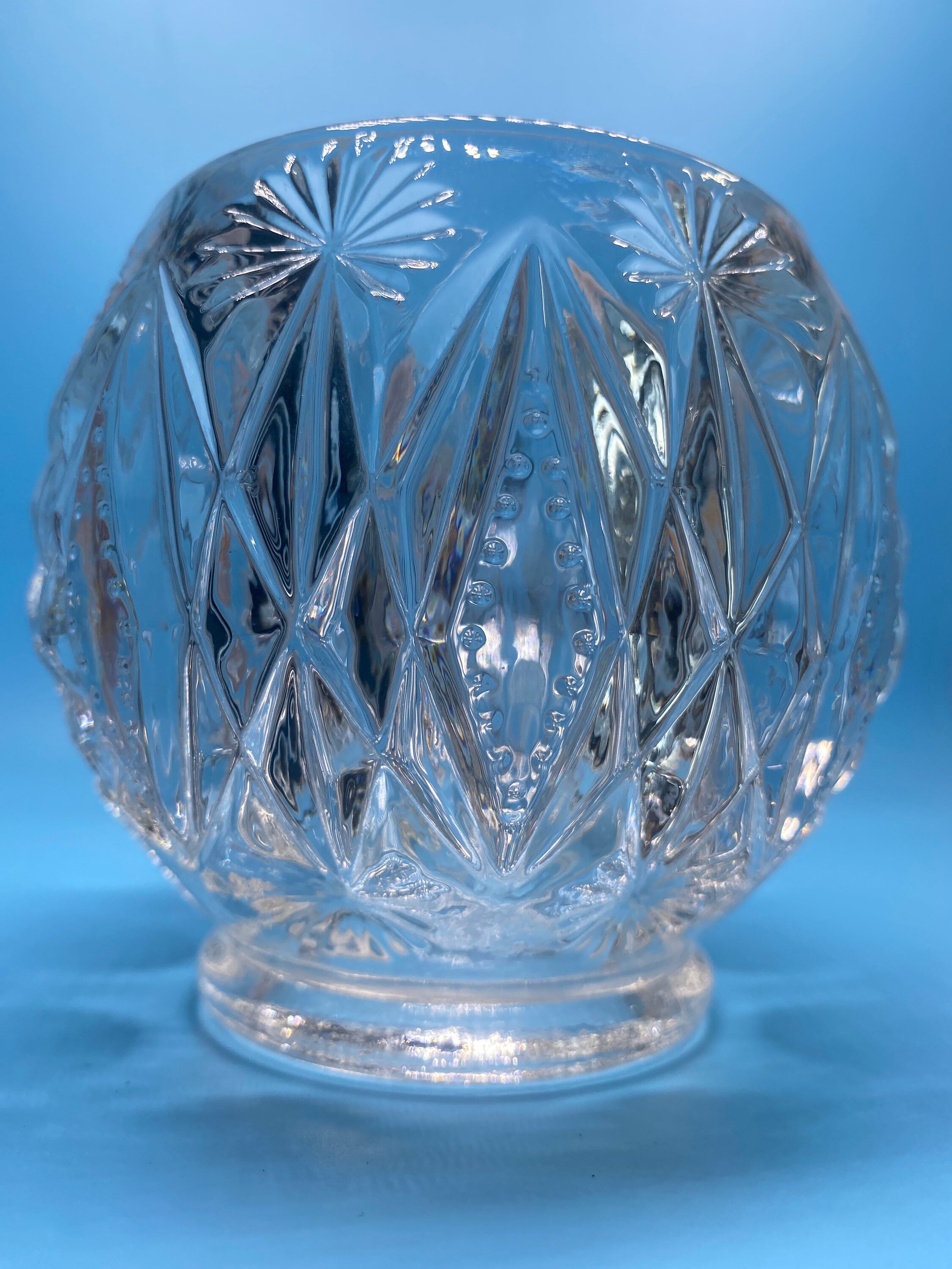 Avon glass bowl candle holder Etsy