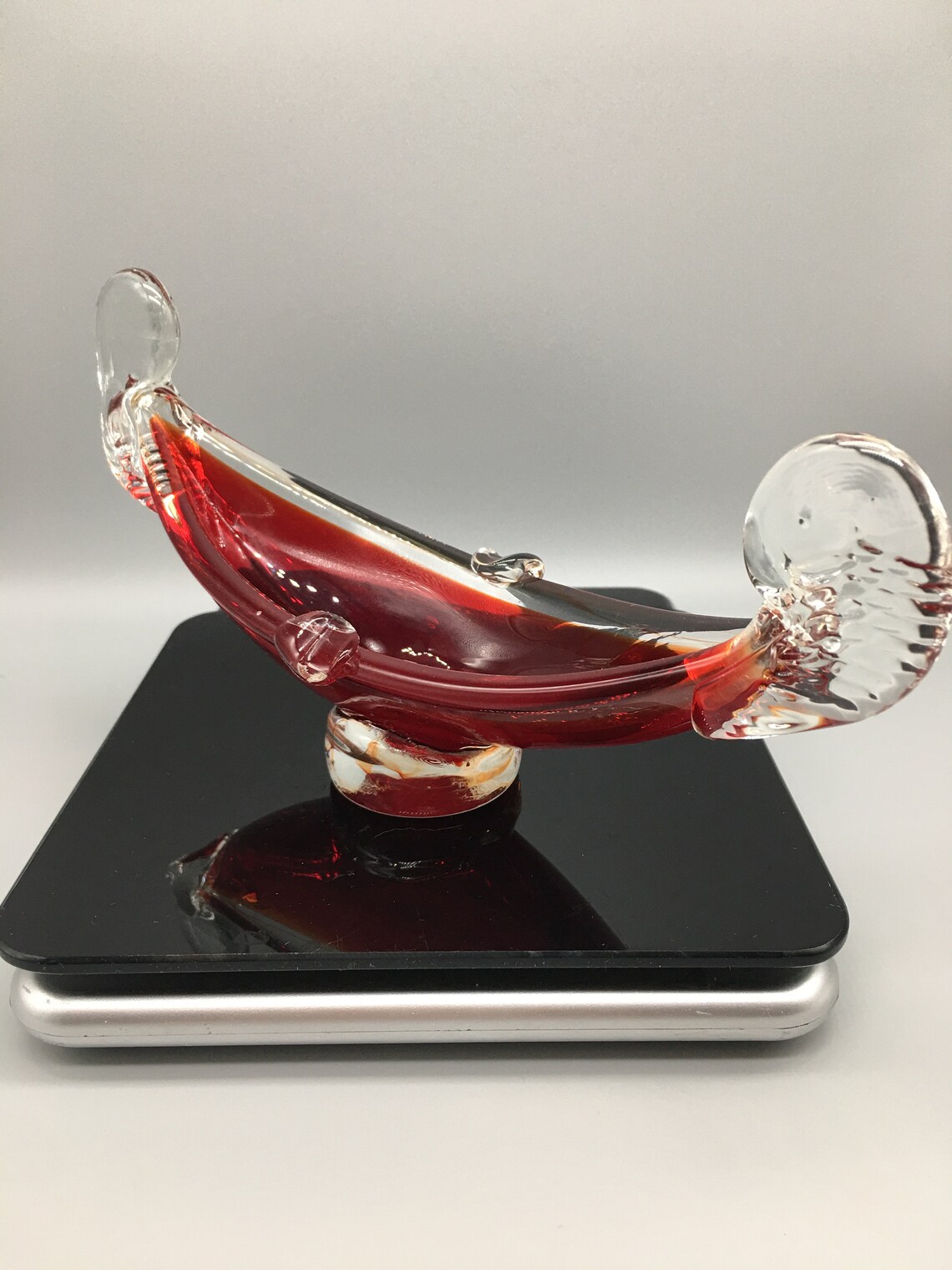 1980s Red Murano glass Gondola Ashtray Etsy