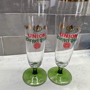 Vintage German Union Siegal Pils .2L Beer glasses