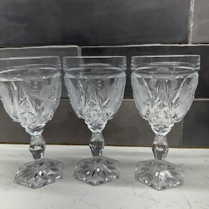 Vintage hexagon base wine glass