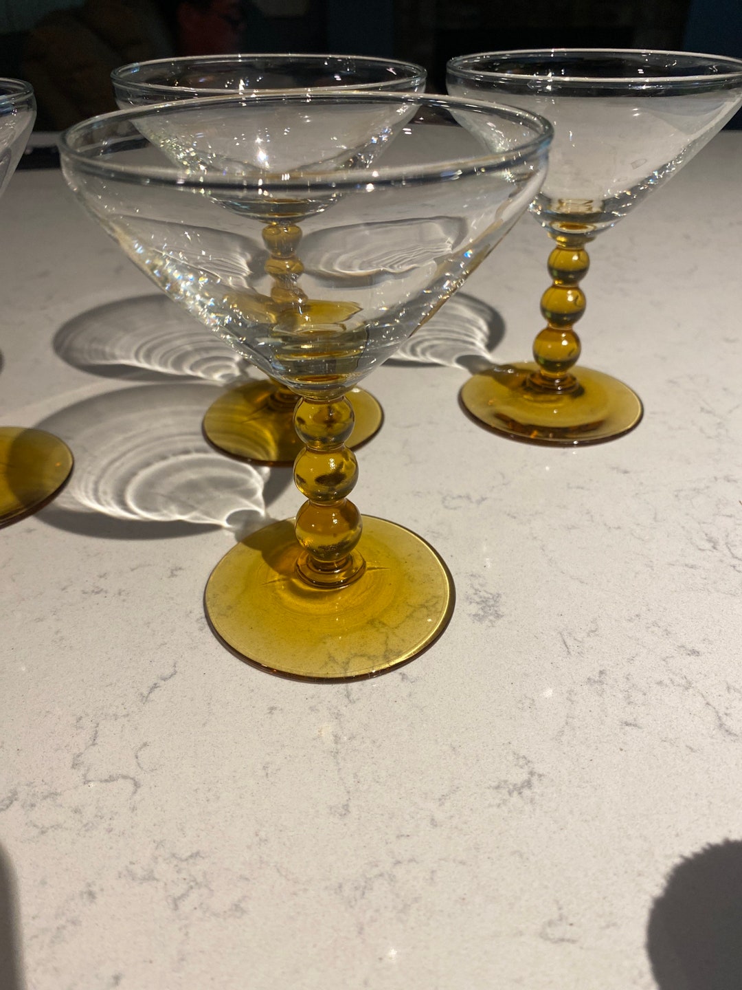 Amber Stem Sherry Glasses Etsy