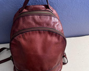 Margot New York Brown Dome Leather Backpack - Etsy display picture 2