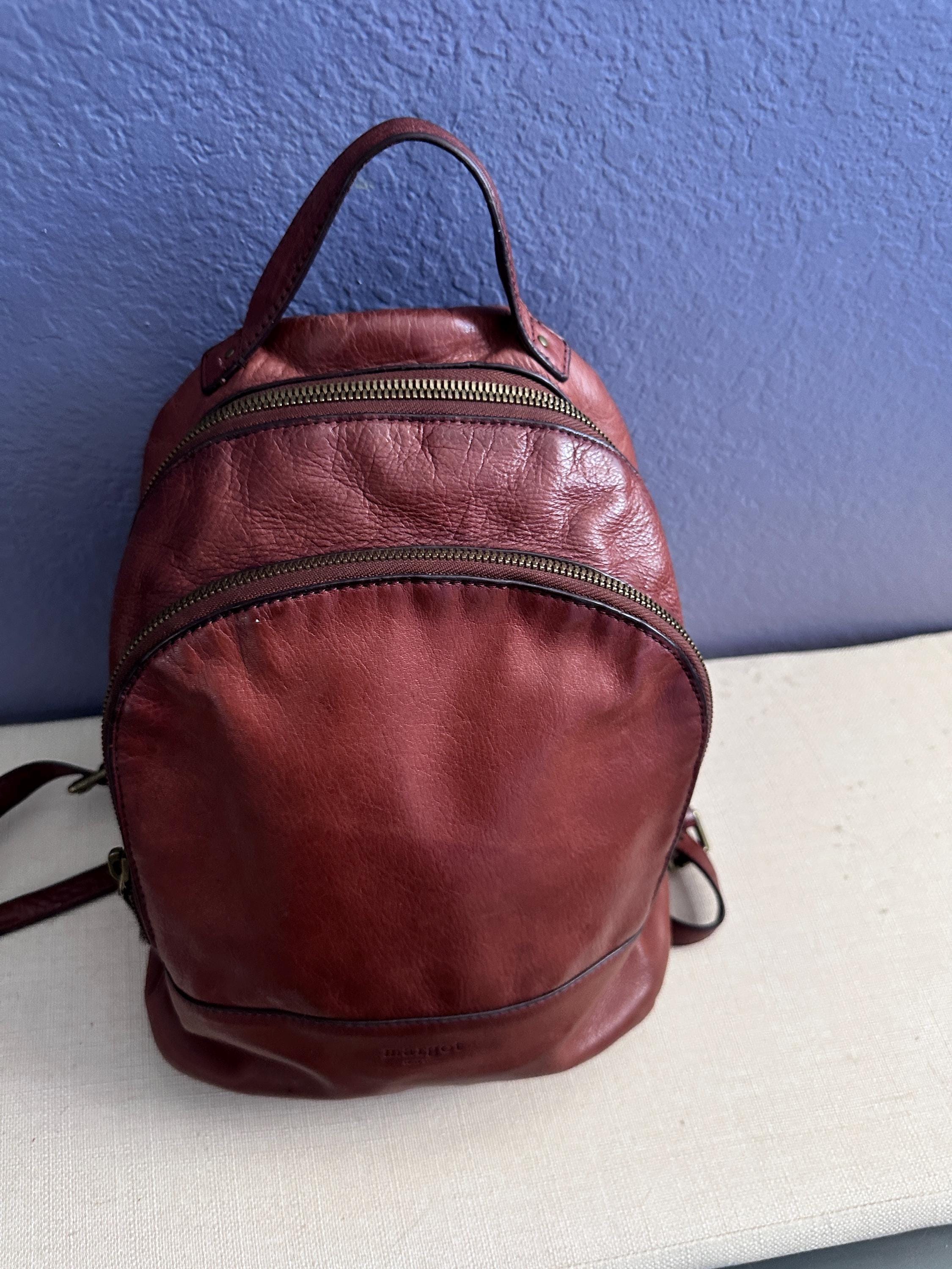 Margot New York flat round 100% leather backpack NWT Margot New York black leather dome | Mercari main image 2