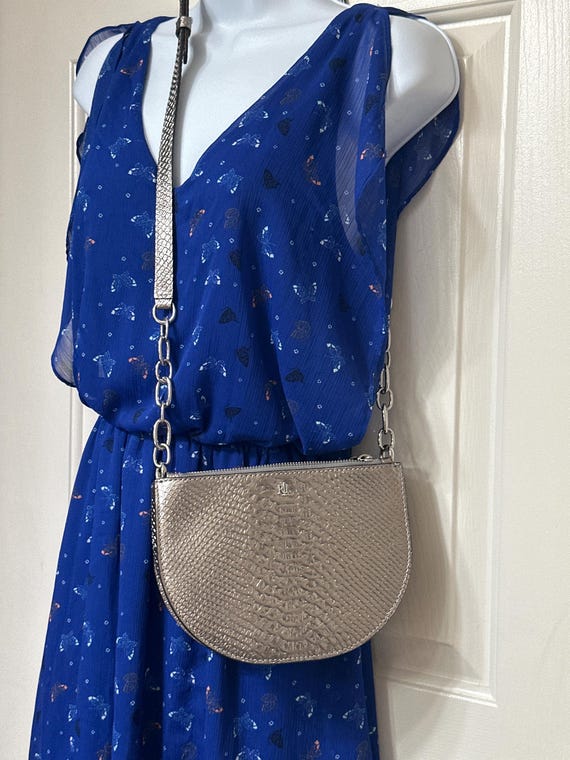 Ralph Lauren Silver Leather Sutton Crossbody Bag - image 9