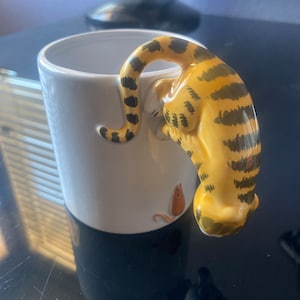 Vtg Bergschrund Seattle 1989 Cat  and Mouse Coffee Mug.