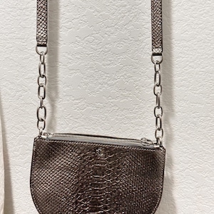 Ralph Lauren Silver Leather Sutton Crossbody Bag