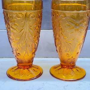 Indiana Tiara amber glass