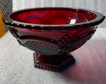 Vintage Stunning Avon cape Cod Ruby Red 5 Pcs, Butter Dish, Flower Vase ...