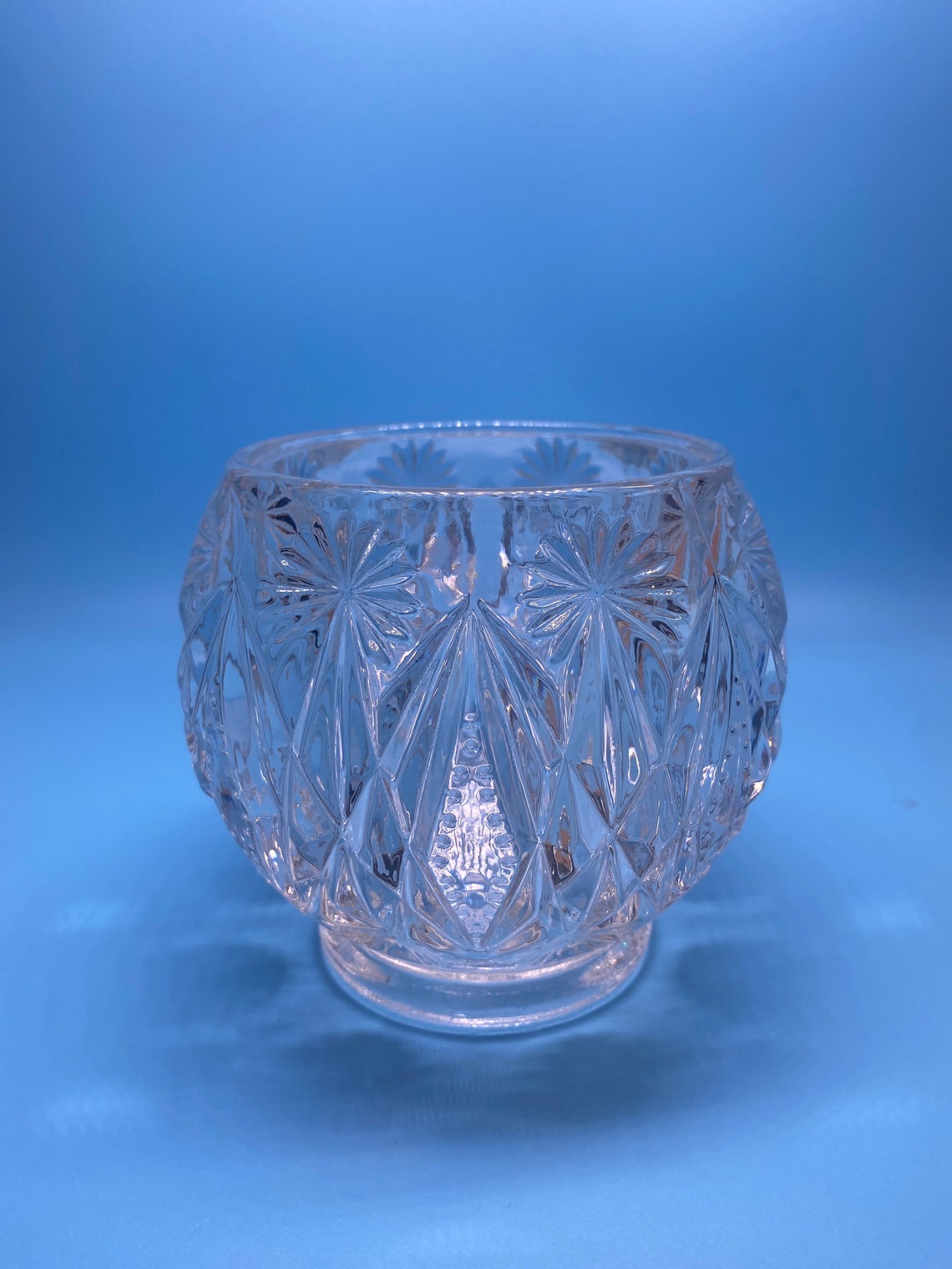 Avon Glass Bowl Candle Holder Etsy
