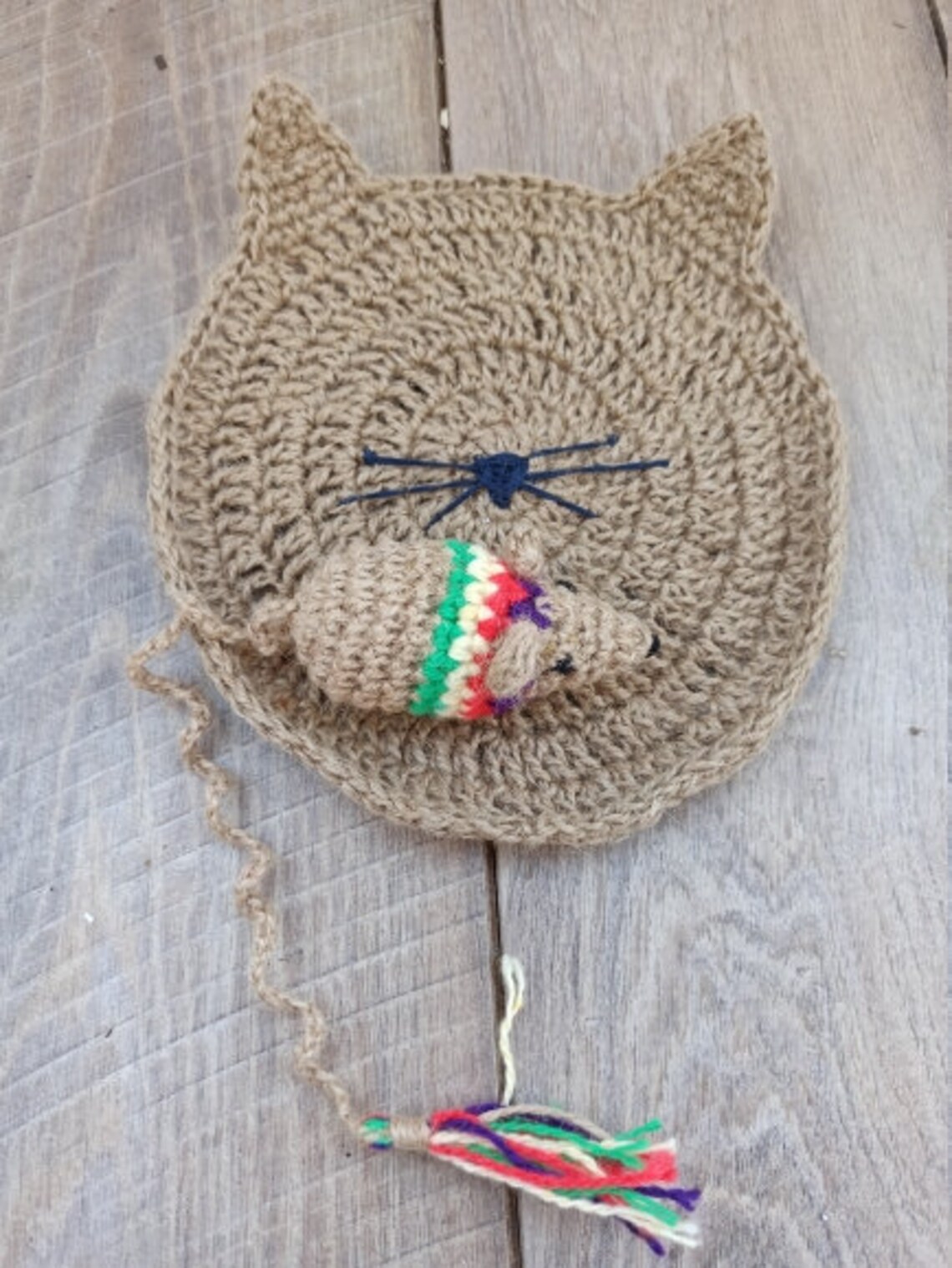 Personalized pet toys Handmade cat toy Knitted cat mat Etsy