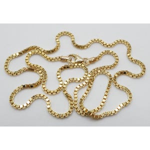 14k Gelbgold Box Gliederkette Italien 3.5g 1.4 mm 18 &quot;&quot;