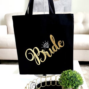 Bride Tote Bag Bride Bag Bride to Be Gift Bridal Shower Wedding Tote Bridal READY TO SHIP Sale Customized Tote PersonalizedCanvas image 2