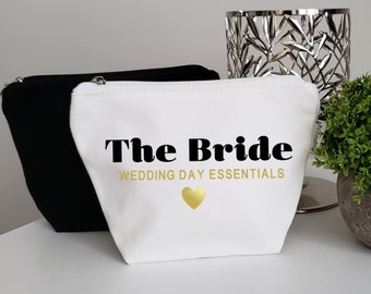 Bride Makeup Bag|Bride Gift| Bridal Shower Favor| Cosmetic Bag| Bridal Party Gift| READY TO SHIP| Wedding| Bridesmaid|