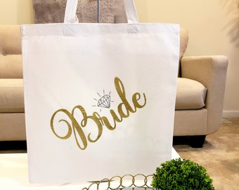 Bride Tote Bag| Bride Bag| Bride to Be Gift| Bridal Shower| Wedding Tote| Bridal| READY TO SHIP | Sale| Customized Tote| Personalized|Canvas