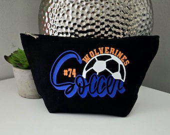 Personalized Soccer Team Makeup Bag: Custom Cosmetic Bag
