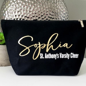 Personalized Cheerleader Makeup Bag: Custom Dance Team Cosmetic Bag