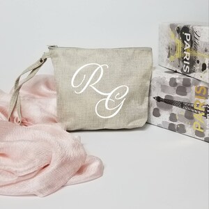 Monogramm Make-up Tasche | Kosmetiktasche| Brautparty Geschenk | VERSANDFERTIG | Hochzeit| Junggesellinnenabschied | Geburtstagsgeschenk|Personalisiert| Monogramm Tasche