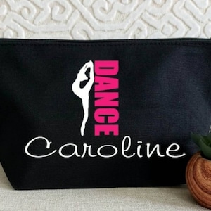 Custom Name Dance Makeup Bag: Large Canvas Cosmetic Bag