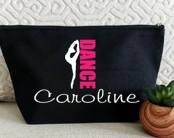 Custom Name Dance Makeup Bag: Large Canvas Cosmetic Bag