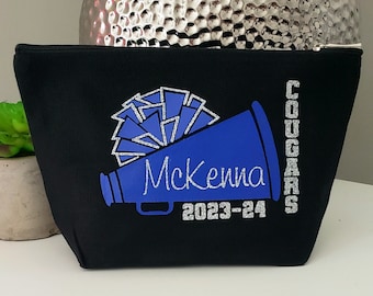 Name Makeup Bag| Cheerleader Bag| Dance Team| Large Cosmetic Bag| Personalized Makeup Bag| Cheer Team Gift||Cheerleader| Christmas Gift