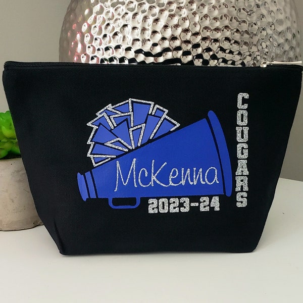 Name Makeup Bag| Cheerleader Bag| Dance Team| Large Cosmetic Bag| Personalized Makeup Bag| Cheer Team Gift||Cheerleader| Christmas Gift