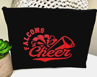 Name Makeup Bag Cheerleader Bag Christmas Gift Large Cosmetic Bag Personalized Makeup Bag Cheer Team Gift Cheerleader Dance Team.