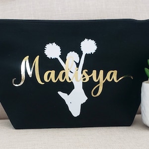 Name Makeup Bag Custom Cheer Team Gift Large Cosmetic Bag Personalized Makeup Bag Cheerleader  Dance Team Gift Christmas Gift
