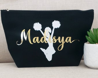 Name Makeup Bag Custom Cheer Team Gift Large Cosmetic Bag Personalized Makeup Bag Cheerleader  Dance Team Gift Christmas Gift