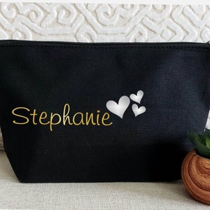Custom Name Makeup Bag: Bridal Party Gift, Cosmetic Bag