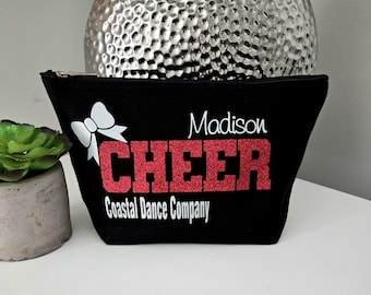 Name Makeup Bag Cheer Bag Dance Team Large Cosmetic Bag Personalized Makeup Bag Team Gift Volley Christmas Gift