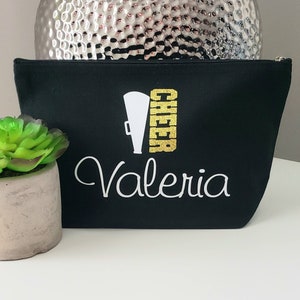 Name Makeup Bag Custom Large Cosmetic Bag Cheer Team Gift Cheerleader Gift Christmas Gift Team Bridesmaid Gift Cheerleader