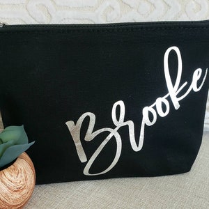 Name Makeup Bag| Custom|  Large Cosmetic Bag| Shower Favor| Bridal Party Gift| Christmas Gift| Wedding Gift |Bridesmaid Gift | Cheerleader