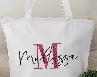 Custom Bride Canvas Tote Bag: Bridal Shower Gift