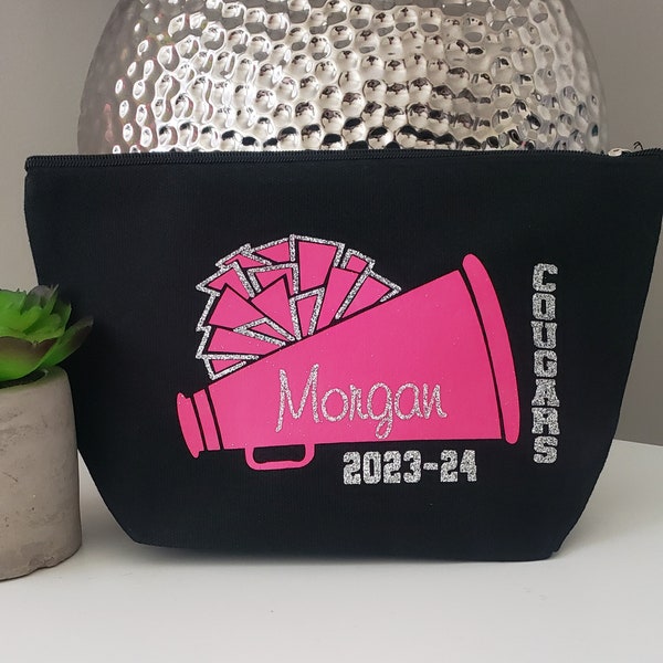 Name Makeup Bag| Cheerleader Bag| Dance Team| Large Cosmetic Bag| Personalized Makeup Bag| Cheer Team Gift||Cheerleader| Christmas Gift