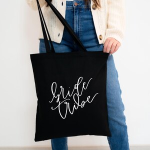 Custom Canvas Bridal Party Tote Bag: Bridesmaid, Maid of Honor