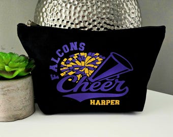 Personalized Cheerleader Makeup Bag: Custom Team Cosmetic Bag Cheer Team Gift