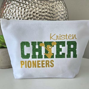 Name Makeup Bag Cheerleader Bag Christmas Gift Cosmetic Bag Personalized Makeup Bag Cheer Team Gift Cheerleader Dance Team Gifts Under 10