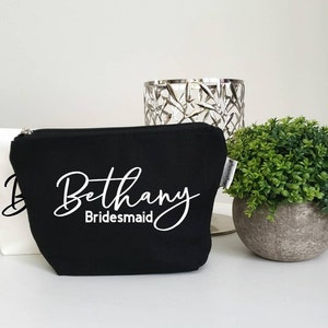 Bridesmaid Makeup Bag Custom Cosmetic Shower Favor Bridal Party Gift Wedding Birthday Gift Gift Bridesmaid Gift