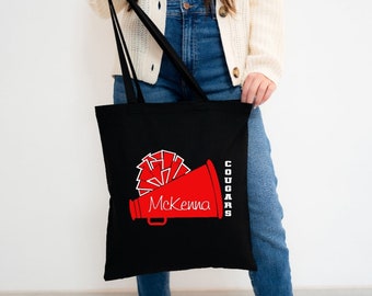 Personalized Tote Bag|  Custom Tote| Dance Team Gift | Cheer Tote| | Gift Bag| Party Favor| Cheer Team Gift | Tote bag | Make Up Bag
